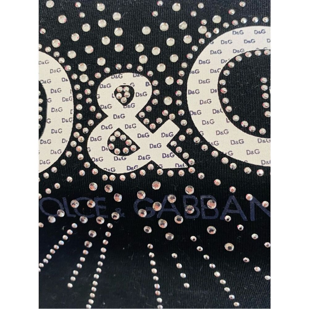 🛍️ D&G Authentic Black Short Sleeve Tee with Sparkling Logo - Picture 6 of 13
